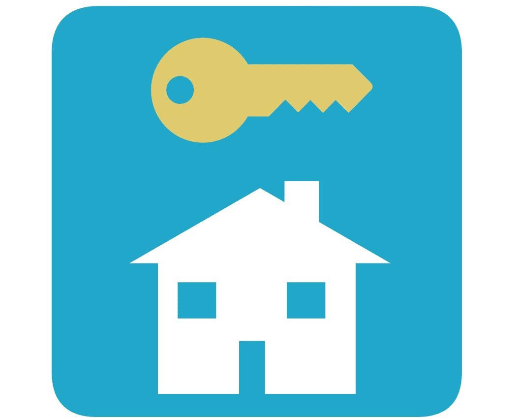 vector of house silhouette and key