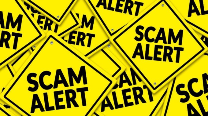 Scam Alert Text Boxes Indicating Online Scams
